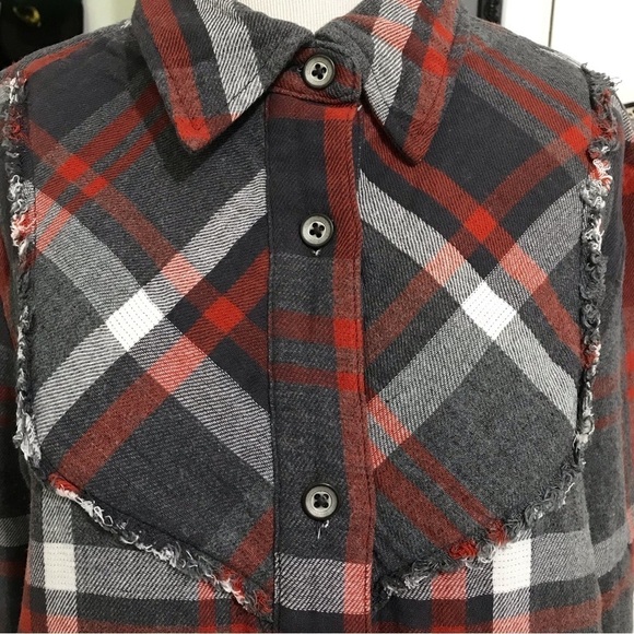 Cabi Tavern Shirt Jacket Shacket Fringe Collar Grey Plaid 4164 Size - Picture 5 of 9